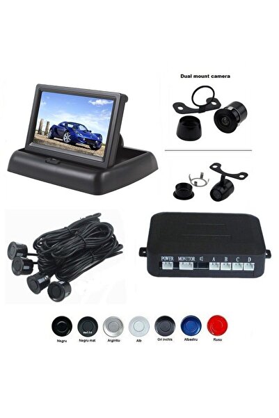 Aftermarket Senzori de parcare cu cameră video și ecran LCD pliabil de 4,3" S...