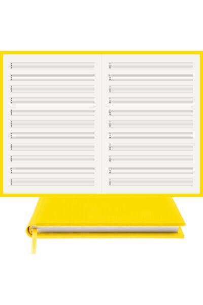 BİDEFTER Music Note Book (with Guitar Tab Key) 100% Handmade, Hand Sewing – Genuine Leather Cloth Binding – A/4