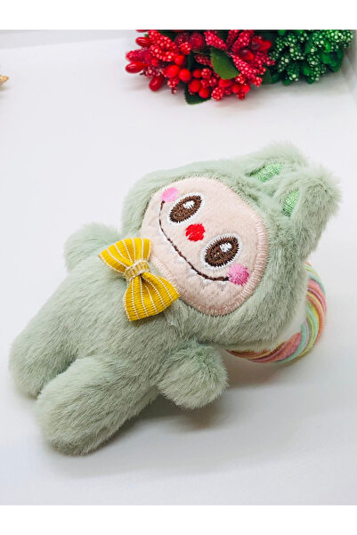 İnDerin Labubu Cute Hair Clip Plush Labubu Solid Elastic Clip - Brățară 10 cm