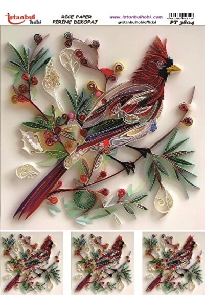 İstanbul Hobi Pirinç Dekopaj Kağıdı 30x42cm PT-3604 Kuş Quilling