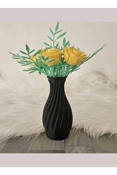 3D Brothers زهرة هادئة - مزهرية بلاستيكية بسيطة مزخرفة للاستخدام اليومي