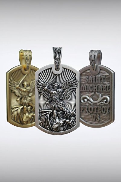 HAS SANATIM قلادة الملاك المحارب الرجالي ذات الطابع القديم |   شارة معدنية مط...