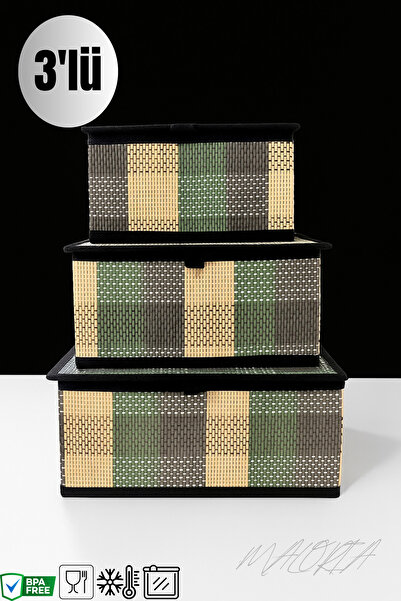 Maloria UrbanEco 3’lü Katlanır Ekose Sepet Seti | Çok Amaçlı Düzenleyici ve S...