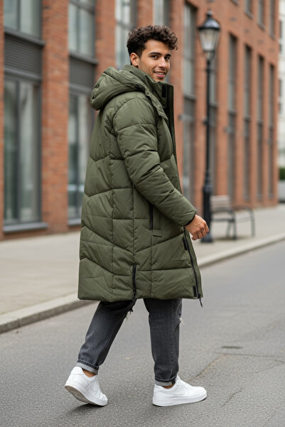 dehaine Men's long jacket, side zippers, M25