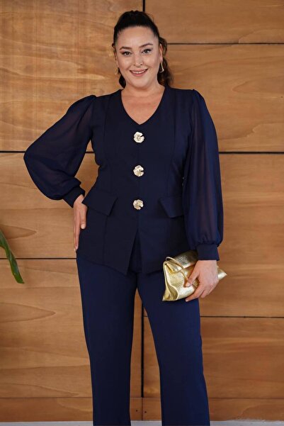 ZISHAN Plus Size Elegance – Viscose Two-Piece Set 029