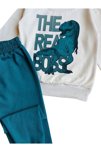 YUMİYUMM 4-10 Years Old Two Thread Sha Fleece-Lined Inozor Ba Printed Kilo Set