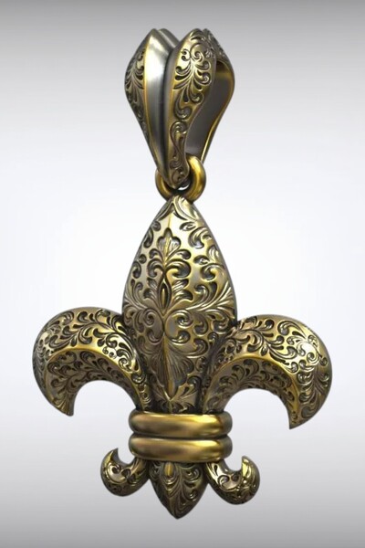 HAS SANATIM Fleur de Lis Zambak Çiçeği Kolye | Gotik İşlemeli Asalet Sembolü ...