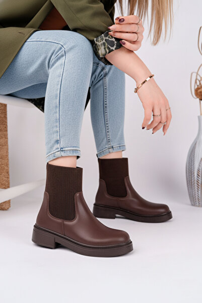 Catelyn Women's Knitwear Elastic Thick Sole Chelsea Boots