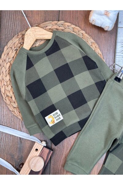 Kids Kingdom Cotton Plaid Patterned Long Sleeve 2-Piece Baby Boy Set