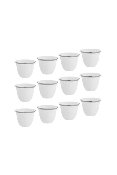 cc bin shihon 12-piece porcelain Arabic coffee cup set with silver lettering