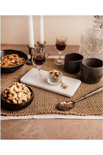 MUGU Olmo Natural White Marble Cutting Board(15X30) Presentation, Cake Oil Di...