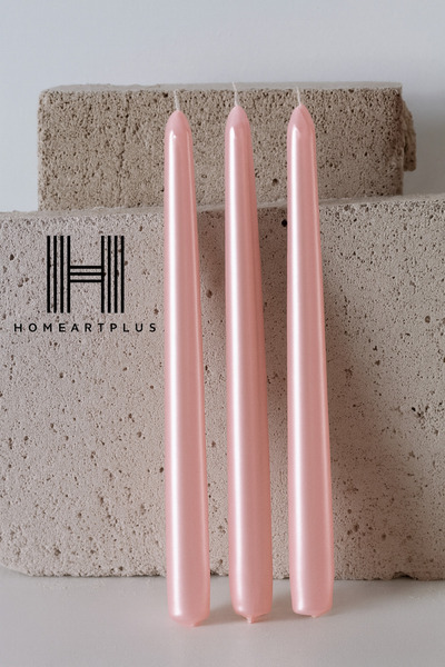 a&p 3 Lü Samdan mum Pembe Renk Kaplama Gövde 1. Kalite Mum
