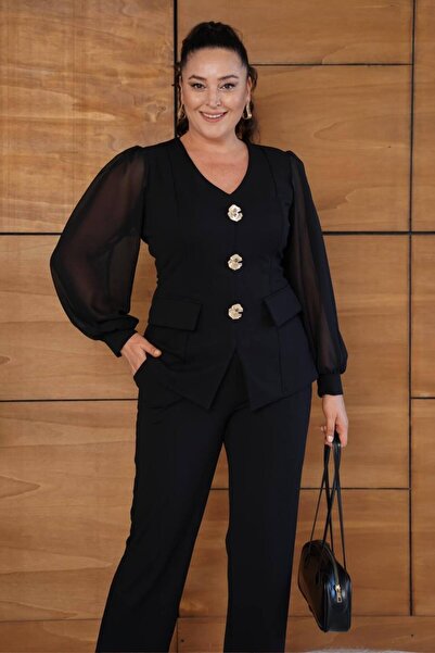 ZISHAN Eleganță de mărime mare – Set din două piese din viscoză 029