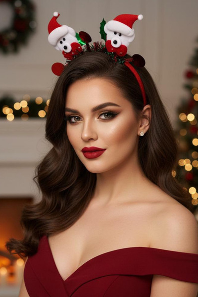 Jaida Moda Γυναικεία Πρωτοχρονιάτικη Κορώνα με Φιγούρα Σκύλου Άγιου Βασίλη