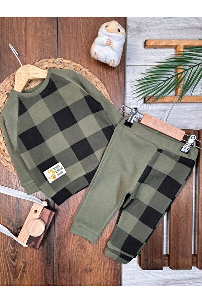 Kids Kingdom Cotton Plaid Patterned Long Sleeve 2-Piece Baby Boy Set