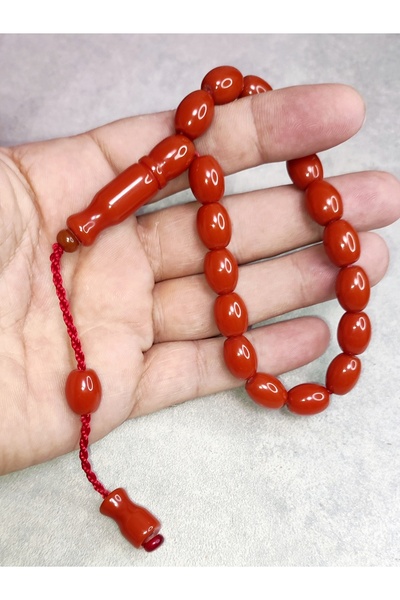 ŞAHBEY TESBİH سبحة إيفي من حجر البيزي المقطوع / كهرمان مضغوط / منظمة