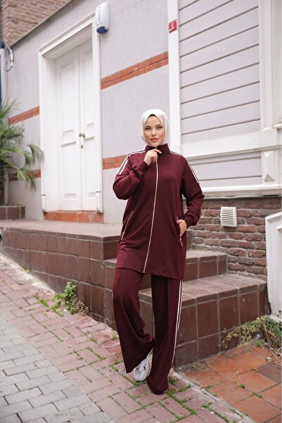 Ryzi Moda Women's Hijab Tracksuit Stylish Set with Zipper