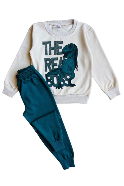 YUMİYUMM 4-10 Years Old Two Thread Sha Fleece-Lined Inozor Ba Printed Kilo Set