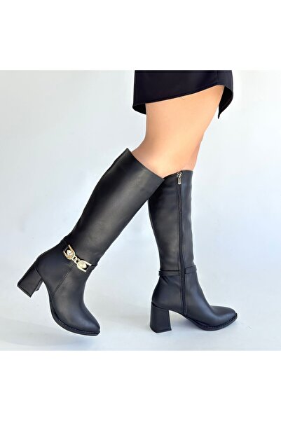 BESKAR Mooni black leather high heel boots