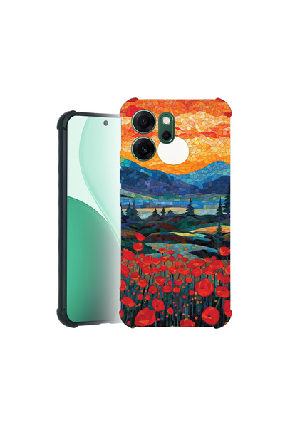 bestcase Carcasă Pro Shock pentru Oppo Reno 14F / FS, cu design Poppies în cu...