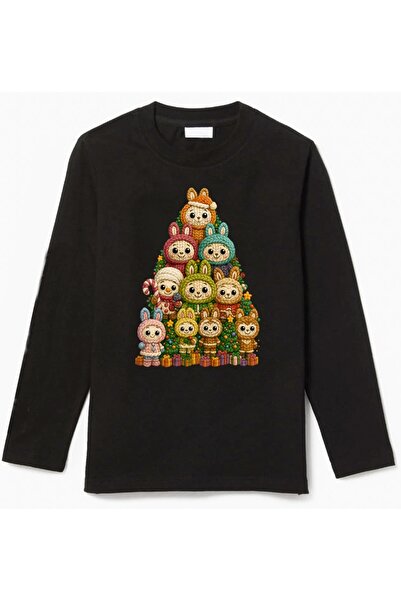 Efendioğlu Design Детска новогодишна тениска с дълъг ръкав и принт на коледна...