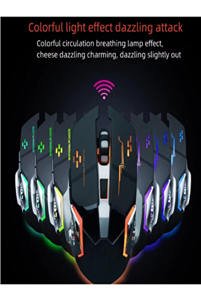 OEM Rechargeable Gaming Mouse, Wireless Bluetooth, Silent, RGB – Black