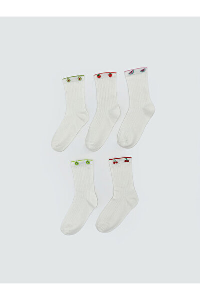 LC Waikiki Fruit-Patterned Ankle Socks for Women 5 Pack