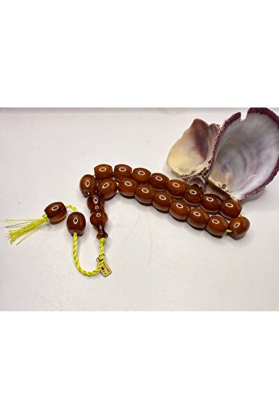 İskenderun Tesbihcilik Omari Stick Tightening Amber Prayer Beads with a Signed Seal