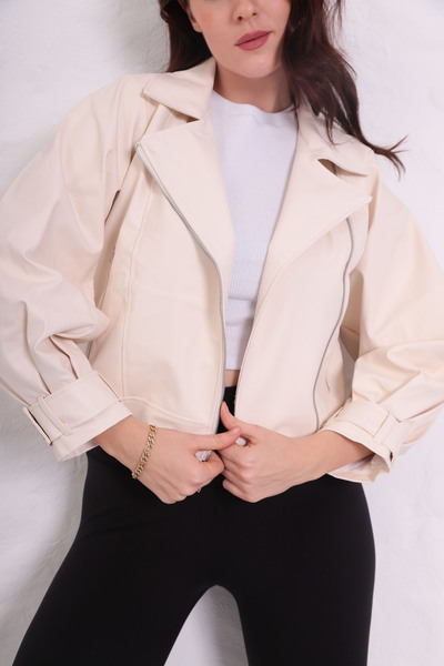 derrymore Oversized Balonkol Faux Leather Jacket
