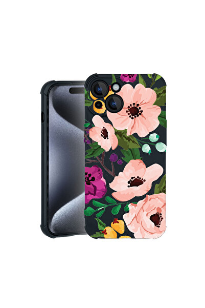 bestcase Carcasă Pro Shock pentru Apple iPhone 15, cu design floral pastel, 3...
