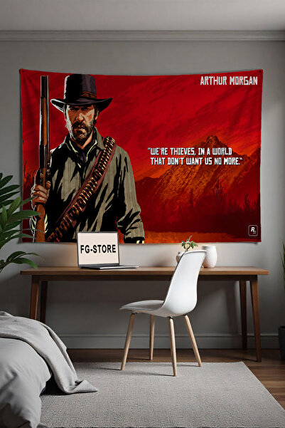 FG Store Red Dead Redemption 2 Gamer Temalı Dijital Baskılı Duvar Örtüsü Duva...