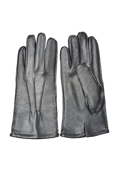 OEM - Lined winter gloves for men, nappa leather, Grey