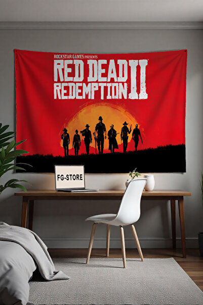 FG Store Red Dead Redemption 2 Gamer Temalı Dijital Baskılı Duvar Örtüsü Duva...