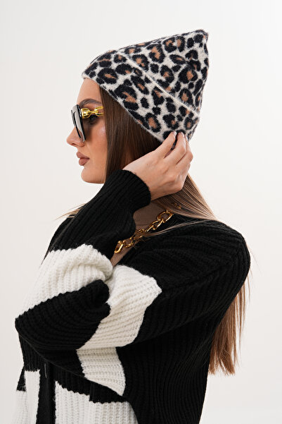 Ritagarcia Luxury Soft Textured Leopard Scarf Beanie Set | Quality Knitwear Combination
