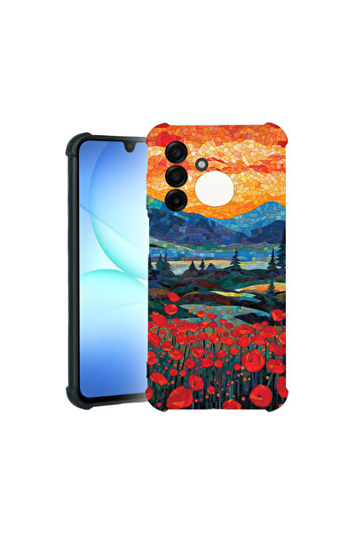 bestcase Carcasă Pro Shock pentru Samsung Galaxy A36 5G, cu design Poppies în apus de soare, 3100023 ASB 1274