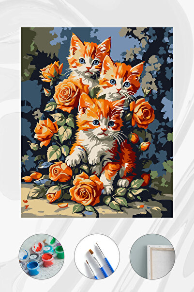 Parloran Sayılarla Boyama 40x50 cm Tuval Seti - Boyaları Ve Fırçaları Dahil -...