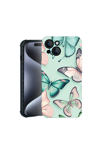 bestcase Carcasă Pro Shock pentru Apple iPhone 15, cu design cu model fluture...