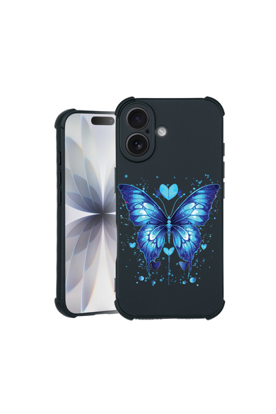 bestcase Carcasă Pro Shock pentru Apple iPhone 16 Pro, cu design fluture alba...