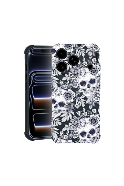 bestcase Θήκη Pro Shock για Apple iPhone 17 Pro, με σχέδιο κρανίο σε μαύρο κα...