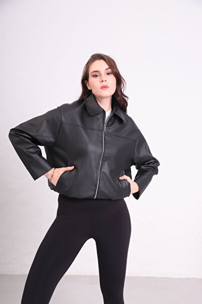 derrymore Unisex Bomber Black Leather Jacket
