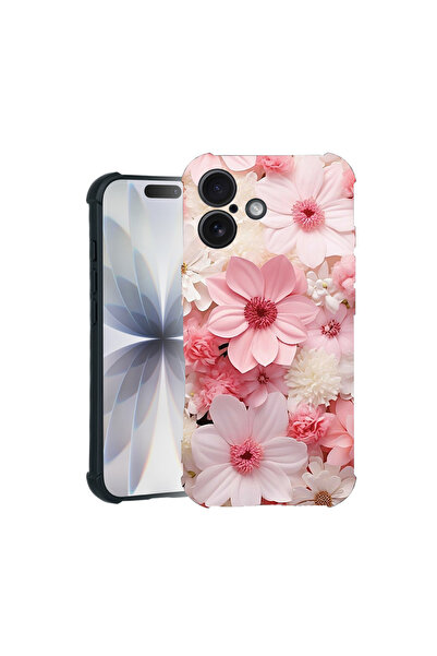 bestcase Carcasă Pro Shock pentru Apple iPhone 16, cu design roz și alb marga...