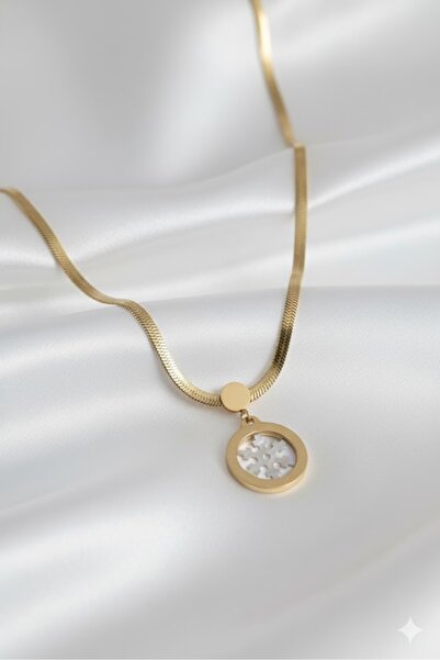 Dorvina قلادة نسائية من الفولاذ باللون الذهبي، سلسلة إيطالية فضية على شكل ندف...