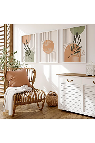 NT Handmade Laminated Framed Pvc Protected 3-Piece Abstract Patterned Decorative Uv Printing Mdf Wall Painting Set