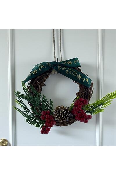 madamina Mini ornament de Crăciun pentru ușă, ornament de ghirlandă naturală,...