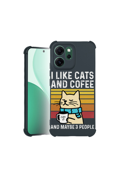 bestcase Carcasă Pro Shock pentru Oppo Reno 14F / FS, cu design Pisici și Caf...