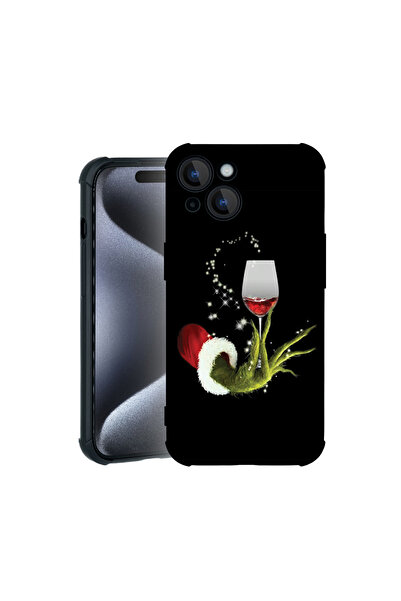 bestcase Carcasă Pro Shock pentru Apple iPhone 15, cu design Grinch de Crăciu...