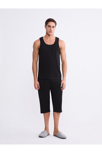 LC Waikiki Black Crew Neck Basic Men's Undershirt