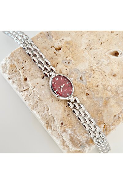 Vesce Atelier Turias Burgundy Silver Watch