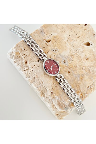 Vesce Atelier Turias Burgundy Silver Watch
