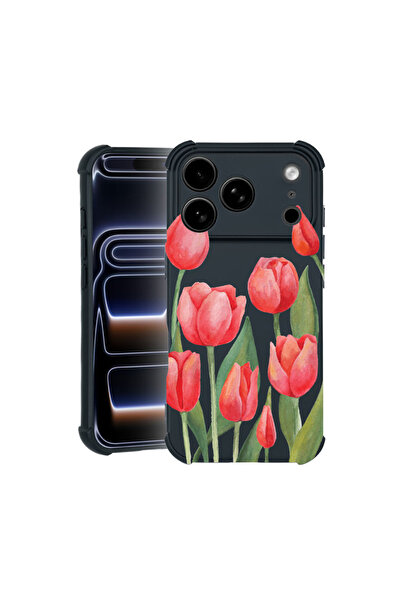 bestcase Carcasă Pro Shock pentru Apple iPhone 17 Pro, cu design Lalele Roșii...
